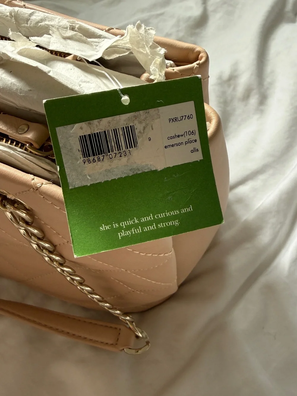 kate spade Quilted Chain-Handle Shoulder Bag - nude - never used NWT